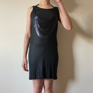 Black Diesel cocktail dress with sequins